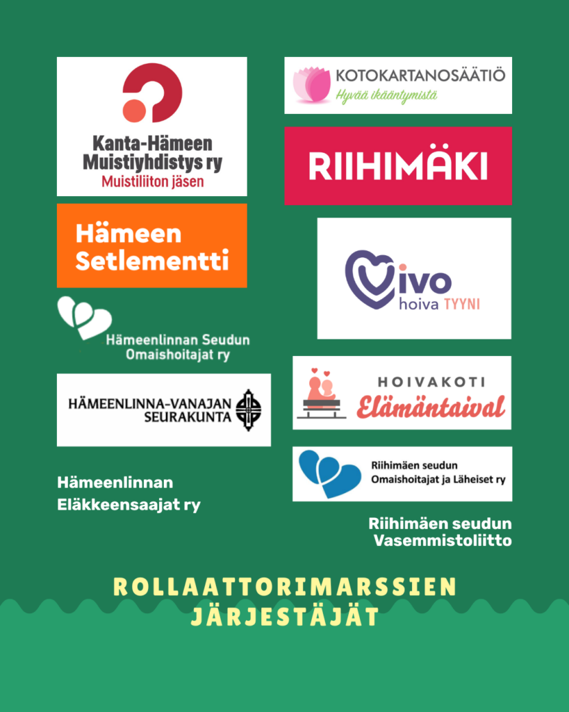 Rollaattorimarssien järjestäjien logot