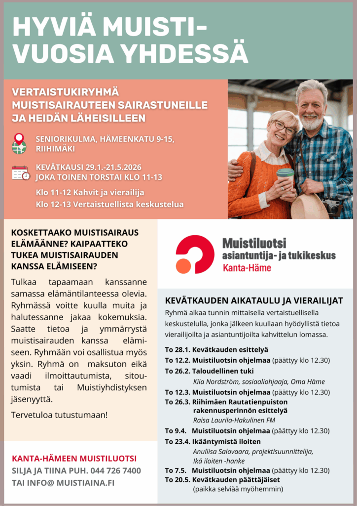 Ryhmän mainos, tietoa ryhmästä ja kuvassa pariskunta