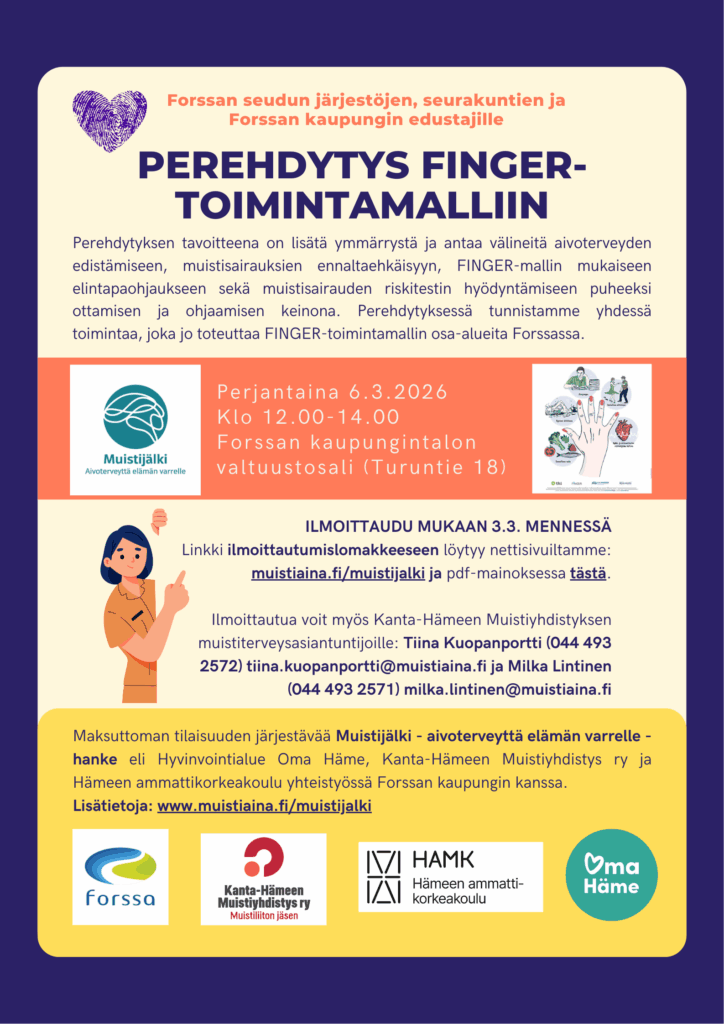 Perehdytys FINGER-toimintamalliin mainosjuliste
