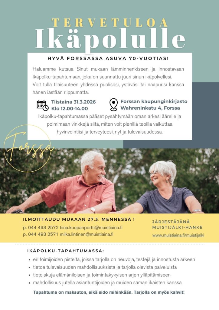 Forssan Ikäpolku kutsukirje sivu 1