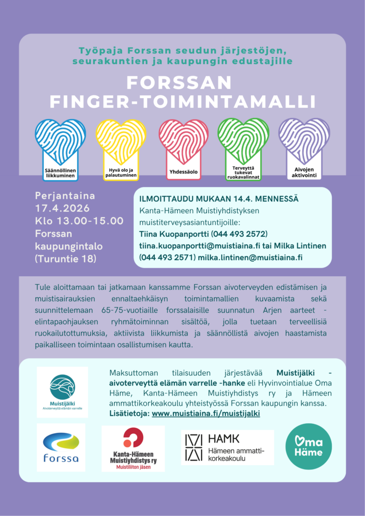Forssan FINGER-työpajan mainosjuliste
